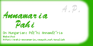 annamaria pahi business card